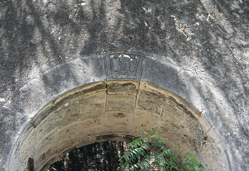 Arched cut stone opening